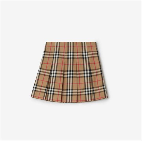 burberry cotton pleated skirt